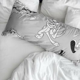 Funda de almohada Looney Tunes Blanco Negro Multicolor 50x80cm 50 x 80 cm 100 % algodón