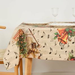 Mantel resinado antimanchas Belum Christmas Sheet Music 140 x 140 cm