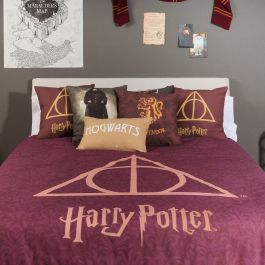 Funda Nórdica Harry Potter Deathly Hallows Multicolor 175 Hilos 220 x 220 cm Cama de 135/140