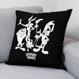 Funda de cojín Looney Tunes Looney B&w A Negro 45 x 45 cm