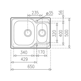 Fregadero de Un Seno Teka 115070001 50 x 65 x 16 cm