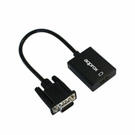 Adaptador VGA a HDMI con Audio approx! APPC25 3,5 mm Micro USB 20 cm 720p/1080i/1080p Negro