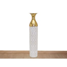 Jarrón de suelo Alexandra House Living Blanco Dorado Metal 15 x 78 x 15 cm