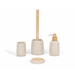 Escobilla para el Baño Alexandra House Living Marrón Beige Nailon Madera de fresno Arenisca 10 x 36 x 10 cm