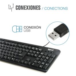 Teclado iggual CK-BASIC-120T QWERTY USB Negro Español Mono (1 Pieza)