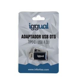 Adaptador USB C a USB iggual IGG318409 Negro