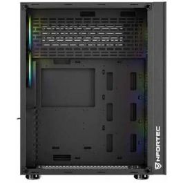 Nfortec Caja Gaming Cristal Templado Aqueronte Black - Usb 3.0 A-Rgb. Negro