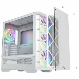 Nfortec Caja Gaming Cristal Templado Draco X White. Usb 3.2 A-Rgb. Blanco