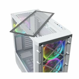 Nfortec Caja Gaming Cristal Templado Draco X White. Usb 3.2 A-Rgb. Blanco