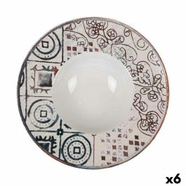 Plato Hondo La Mediterránea Grecia Porcelana Ø 28 cm (6 Unidades)