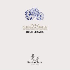 Vajilla Santa Clara Blue Leaves 18 Piezas Porcelana