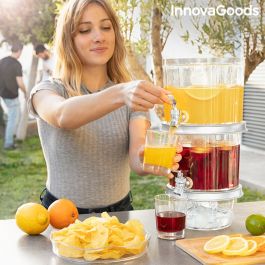 Dispensador de Bebidas Doble con Depósitos de Hielo y Bandeja para Aperitivos InnovaGoods TwinTap (Reacondicionado A+)