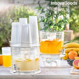 Dispensador de Bebidas Doble con Depósitos de Hielo y Bandeja para Aperitivos InnovaGoods TwinTap (Reacondicionado A+)