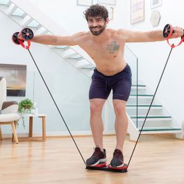 Rodillo Abdominal con Discos Giratorios, Bandas Elásticas y Guía de Ejercicios Twabanarm InnovaGoods Ergonómico (Reacondicionado