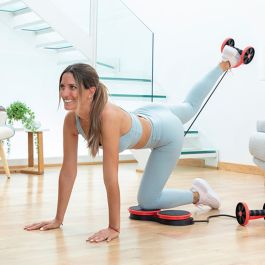 Rodillo Abdominal con Discos Giratorios, Bandas Elásticas y Guía de Ejercicios Twabanarm InnovaGoods Ergonómico (Reacondicionado