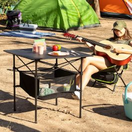 Mesa de Camping Plegable con Cesta y Funda Folble InnovaGoods