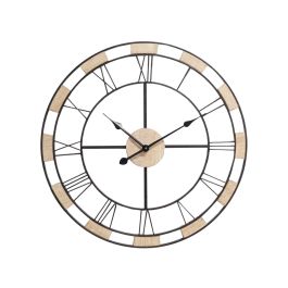 Reloj de Pared Romimex Negro Natural Madera Metal 50 x 50 x 5 cm Precio: 68.88999964. SKU: B19GDYA4RX