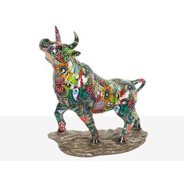 Figura Decorativa Romimex Multicolor Resina Toro 30 x 31 x 12 cm