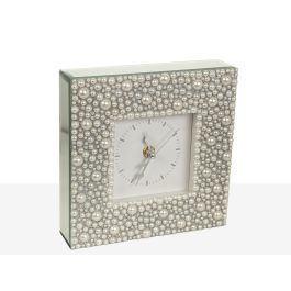 Reloj de Mesa Romimex Plateado Vidrio 18 x 18 x 5 cm