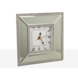 Reloj de Mesa Romimex Plateado Vidrio 20 x 20 x 5 cm