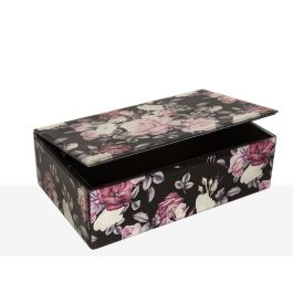 Caja Decorativa Romimex Negro Rosa Negro/Rosa Vidrio Flores 21 x 7 x 13 cm Precio: 25.397899358700002. SKU: B17BT52HQG