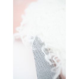 Cojín Crochetts Blanco Gris Rosa Conejo 24 x 34 x 9 cm