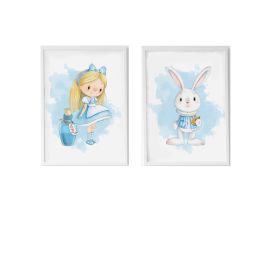 Juego de 2 cuadros Crochetts Alice Multicolor Madera MDF 33 x 43 x 2 cm Conejo (2 Piezas) Precio: 75.49999974. SKU: B15AWT6YYK