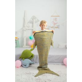 Manta Crochetts Manta Gris Tiburón 60 x 90 x 2 cm