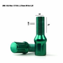 Set Tuercas OMP 27 mm Verde 20 uds M14 x 1,25