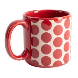 Juego de Tazas Benetton Rojo Gres Topos 4 Piezas