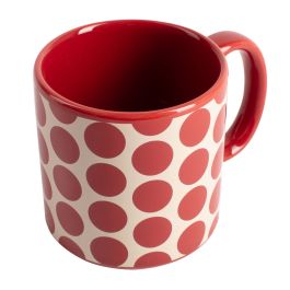 Juego de Tazas Benetton Rojo Gres Topos 4 Piezas