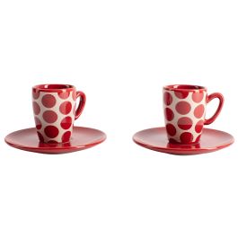 Juego de Tazas con Platos Benetton Rojo Gres Topos 4 Piezas Precio: 12.50000059. SKU: B12D4BQD4Z