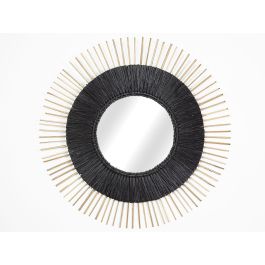 Espejo de pared Romimex Negro Natural Fibra vegetal 70 x 70 x 3 cm Redondo Precio: 88.8900001. SKU: B1KD9AZ8ZC