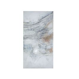 Cuadro Óleo Romimex Blanco Beige Gris Lienzo Abstracto 60 x 120 x 4 cm