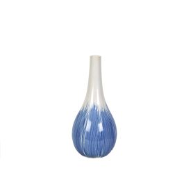 Florero Romimex Azul Blanco Cerámica 18 x 40 x 18 cm Precio: 45.78999975. SKU: B1ATMN5HBP