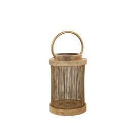 Farol Romimex Marrón Dorado Madera Metal 17 x 26 x 17 cm Precio: 50.49999977. SKU: B15ZAH9JFB