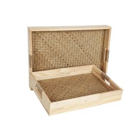 Juego de Bandejas Romimex Natural Mimbre Madera MDF 2 Piezas Precio: 38.50000022. SKU: B185ZJKSDZ