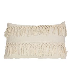 Cojín Romimex Blanco Con flecos 30 x 10 x 50 cm Precio: 17.5000001. SKU: B14MDBSPX2