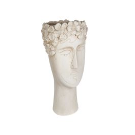 Macetero Romimex Gris Resina Flores Busto 22 x 49 x 21 cm Precio: 49.95000032. SKU: B13AMTFHLE