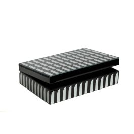 Caja-Joyero Romimex Blanco Negro Vidrio 30 x 8 x 20 cm Precio: 39.79000058. SKU: B12V2V4R4X