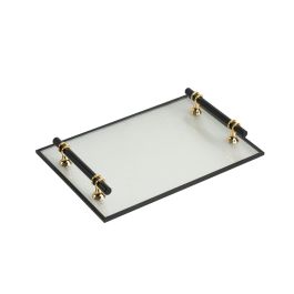 Bandeja Romimex Transparente Dorado Metal Vidrio 31 x 4 x 20 cm Precio: 35.8038993345. SKU: B1K8XJ3E7G