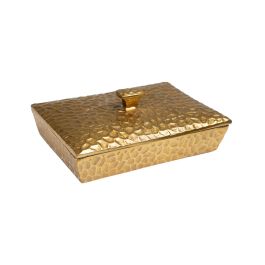 Caja Decorativa Romimex Dorado Aluminio Martillado 23 x 9 x 16 cm Precio: 71.9950004114. SKU: B18D9ACWXZ