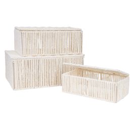 Juego de Cajas Decorativas Romimex Blanco Cuerda 35 x 16 x 24 cm 3 Piezas Precio: 61.104999721700004. SKU: B1HB9NCTAE