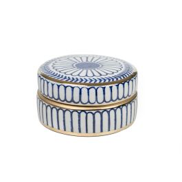 Caja Decorativa Romimex Azul Blanco Porcelana 15 x 7 x 15 cm Precio: 45.4839004356. SKU: B1FHB2DTK2