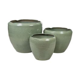 Set de Maceteros Romimex Verde Porcelana (3 Piezas) Precio: 298.6900004. SKU: B1G8H74TEW