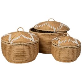 Juego de Cajas Decorativas Romimex Natural Fibra natural Con Tapa 3 Piezas Precio: 82.884999637. SKU: B1FM843DDH