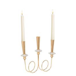 Candelabro Romimex Dorado Metal Vidrio Nudo 26 x 10 x 27 cm Precio: 47.49999958. SKU: B1ECN3EWQ9