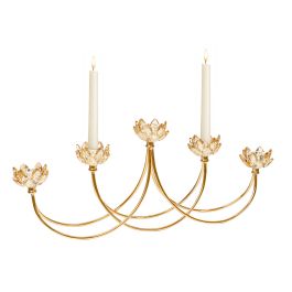 Candelabro Romimex Dorado Metal Vidrio 55 x 22 x 8 cm Precio: 100.49999971. SKU: B1FD5RELA6