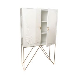 Armario Romimex Blanco Dorado Metal Madera MDF 100 x 170 x 35 cm Precio: 834.2950003751. SKU: B1CLQBCX6X