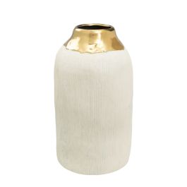 Florero Romimex Blanco Dorado Porcelana 18 x 36 x 18 cm Precio: 62.79000002. SKU: B14HF9DF8B